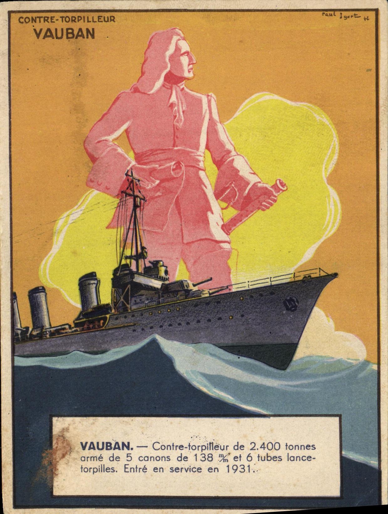 Destroyer Vauban — illustration by Paul Igort — edition JEM