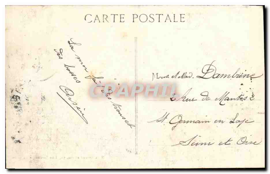 CPA Bateau Guerre Verniaud Cuiraasse francais de 1er rang par grosse mer — Verso