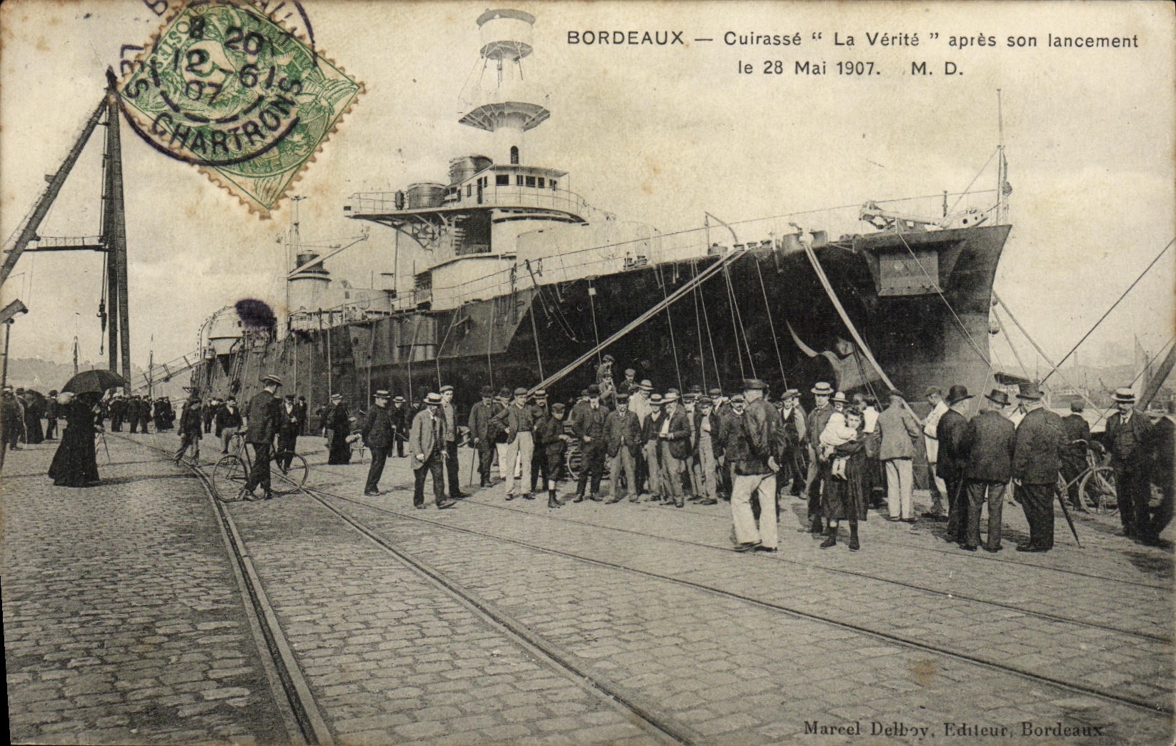 Bordeaux — Cuirassé "La Vérité" après son lancement — Marcel Delbroy, Éditeur, Bordeaux