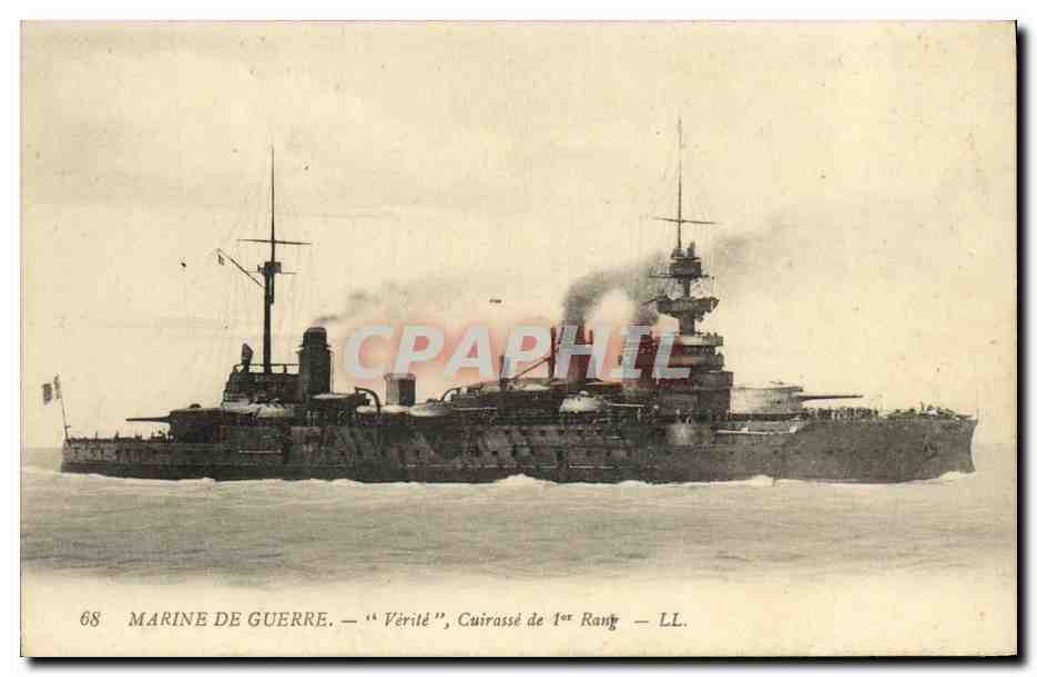 CPA Bateau Guerre Cuirasse de 1er rang Verite