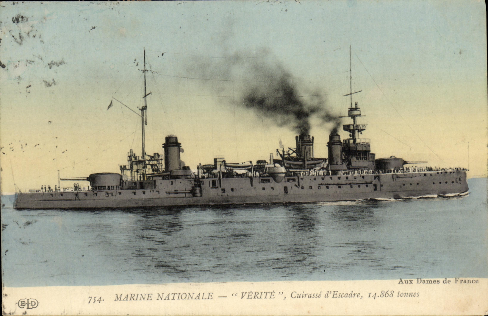 Cuirassé "Vérité" — Marine Nationale — 14.868 tonnes — Aux Dames de France