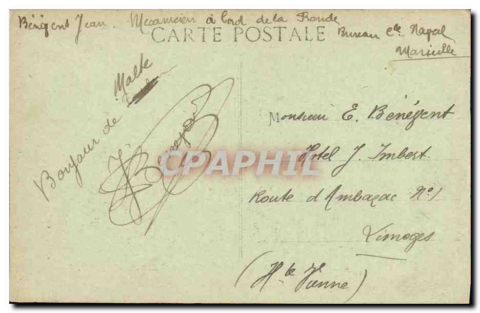 CPA Bateau Guerre Croiseur Cuirasse Victor Hugo — Verso