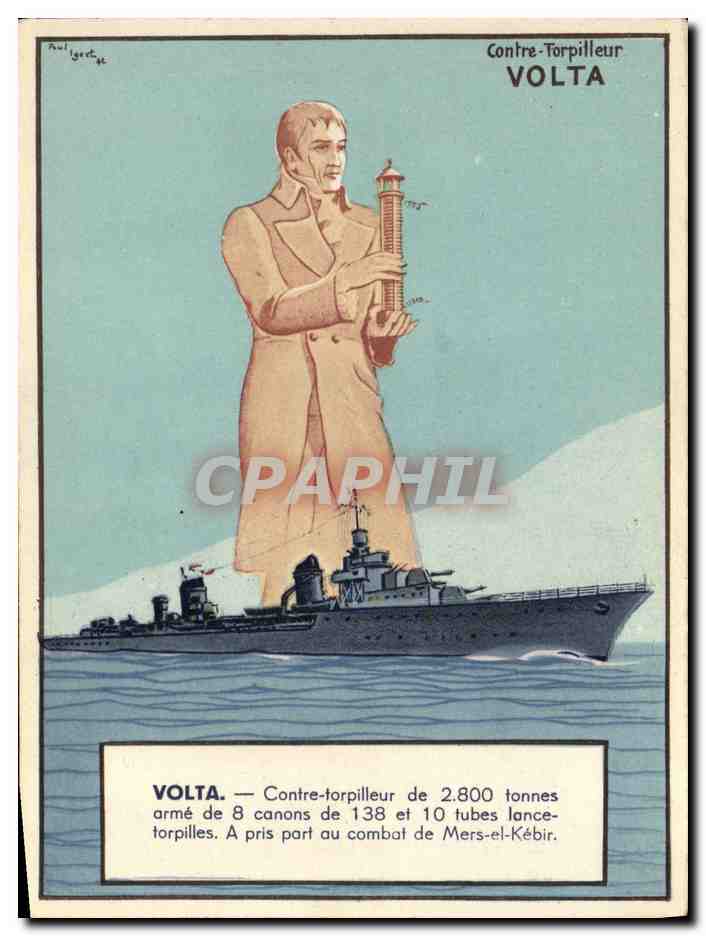 CPA Bateau Guerre Contre torpilleur Volta
