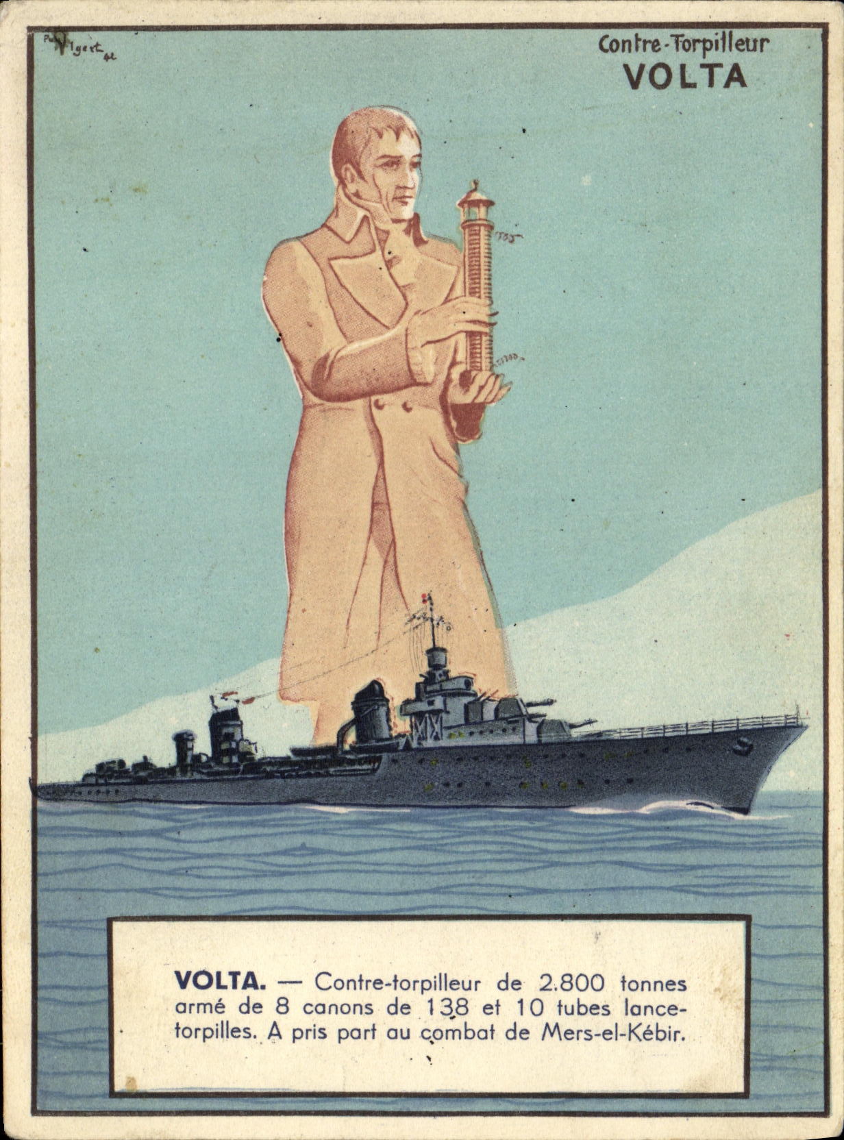 CPA Bateau Guerre Contre torpilleur Volta