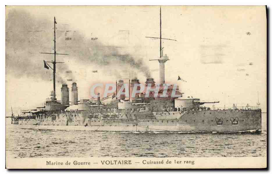 CPA Bateau Guerre Voltaire Cuirasse de 1er rang 