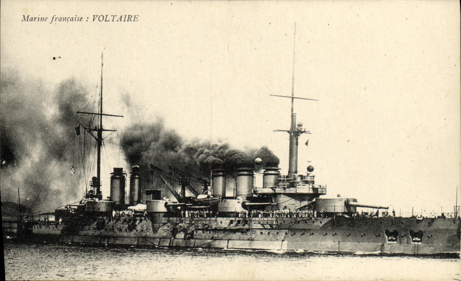 CPA Bateau Guerre Voltaire Cuirasse de 1er rang 