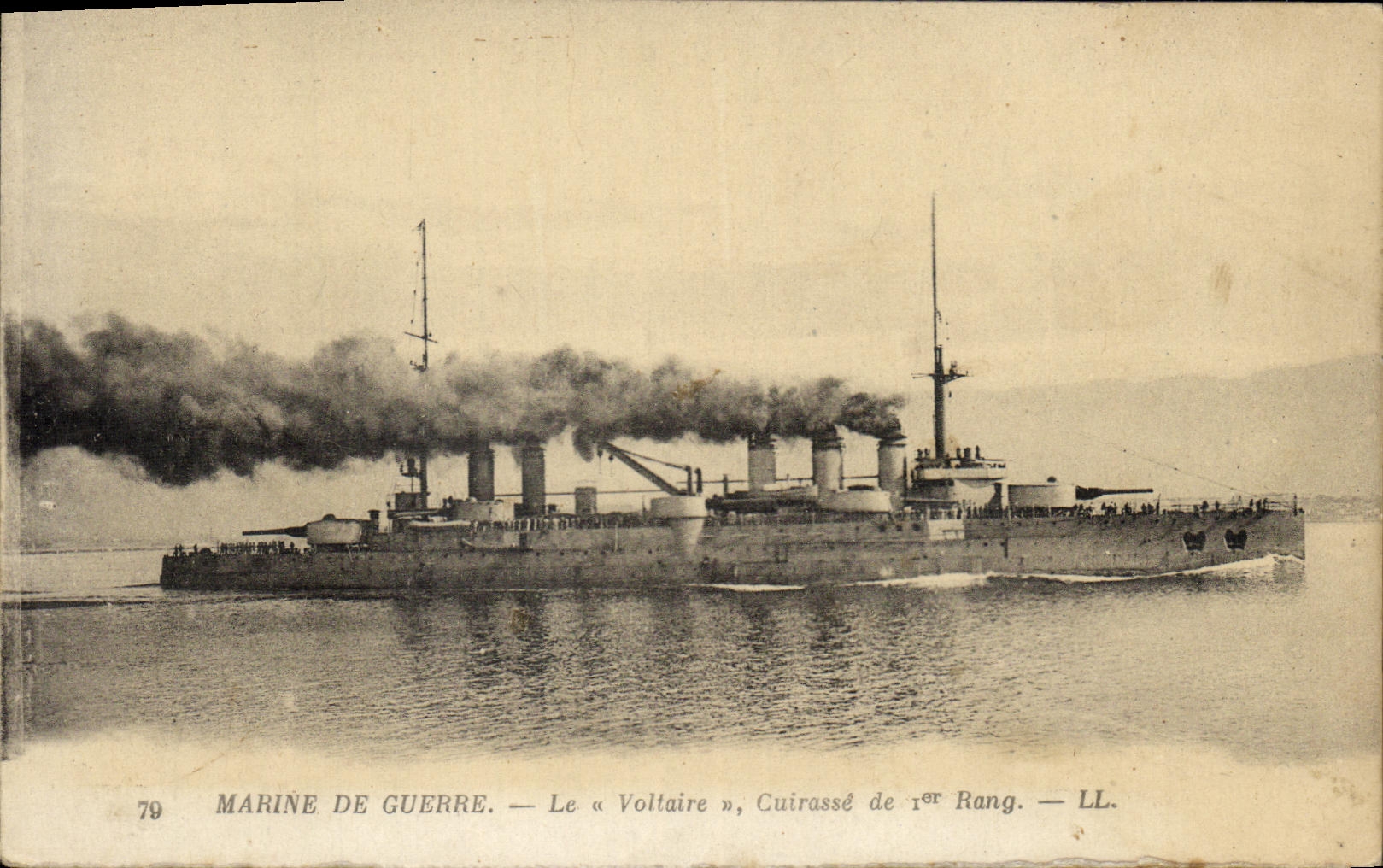 CPA Bateau Guerre Voltaire Cuirasse de 1er rang 