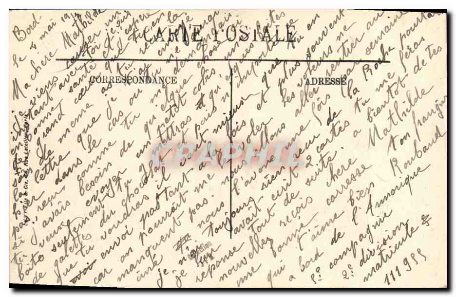 Dreadnought "Voltaire" — Cuirassé d'Escadre — L.L. — Verso