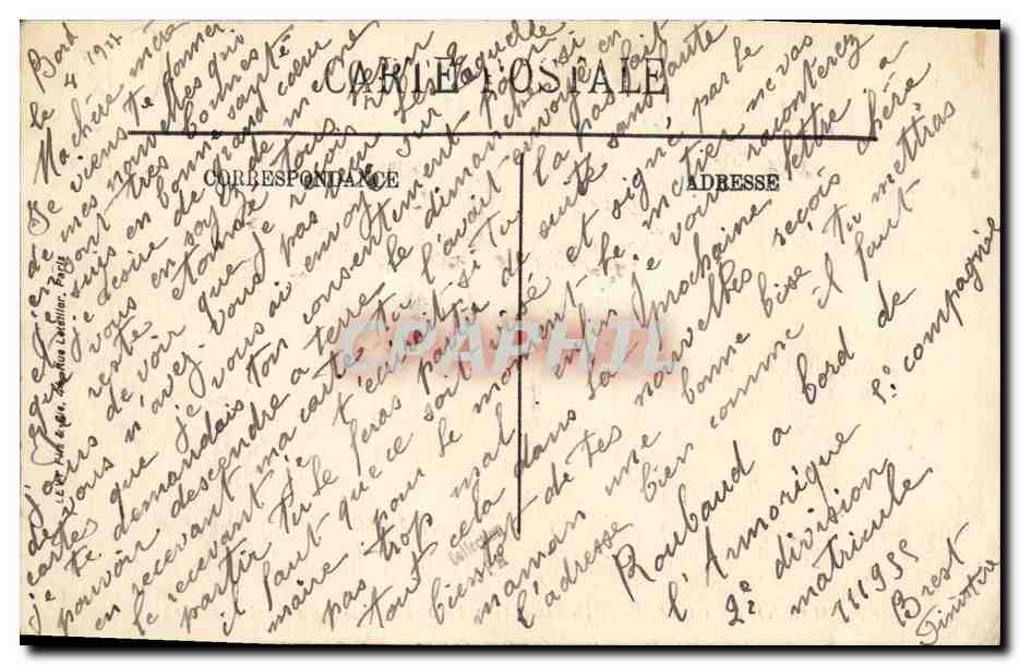 Dreadnought "Voltaire", Cuirassé d'Escadre — LL. — Marine de Guerre — n°87 — Reverso