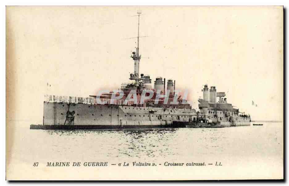 CPA Bateau Guerre Dreadnoughts Voltaire Croiseur Cuirasse 