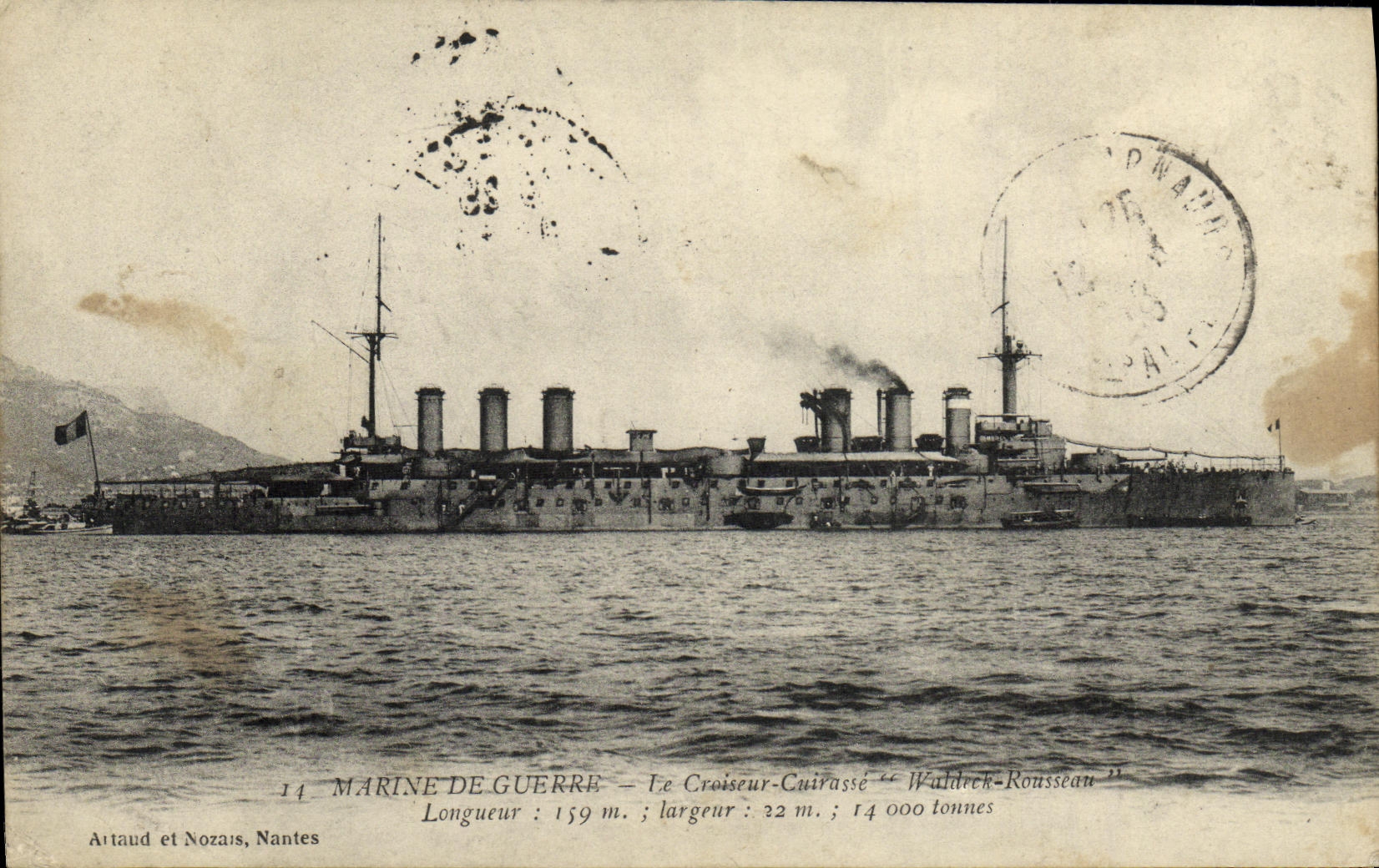 Le Croiseur-Cuirassé "Waldere-Rousseau" — Marine de Guerre — Artaud et Nozaïs, Nantes