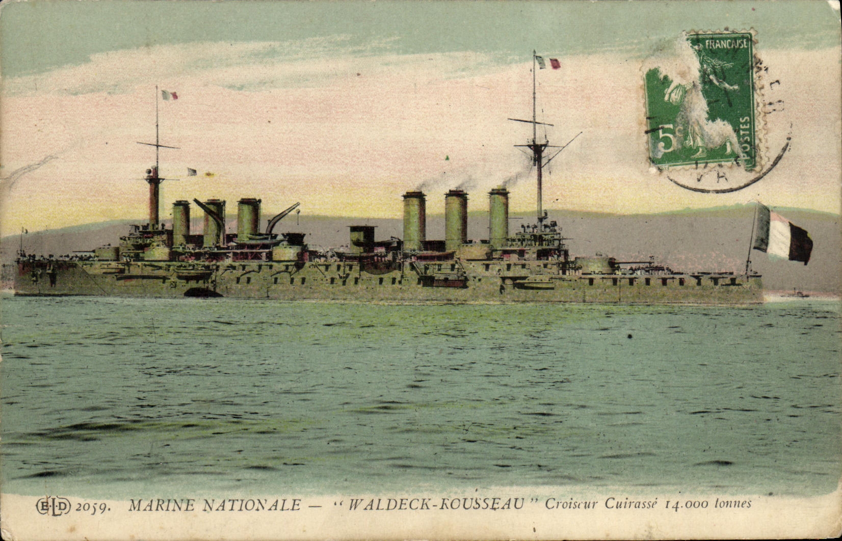 Marine Nationale — "Waldeck-Rousseau" Croiseur Cuirassé 14.000 tonnes — Éditeur E.P. n°2059