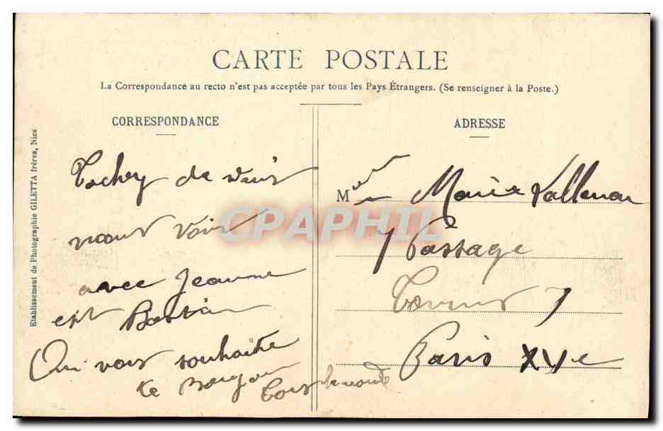 Le "Gaulois", cuirassé d'escadre — Collection Artistique n°3204 — Édition Gilettà, Nice — Reverso