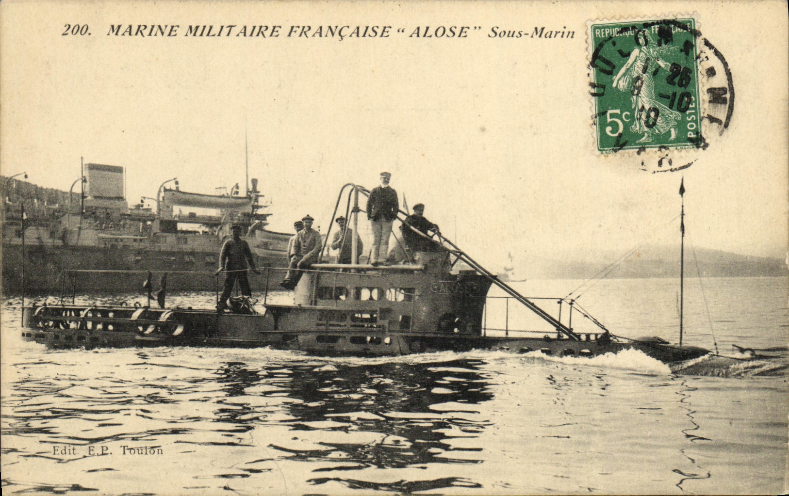 Französische Marine "Alose" U-Boot — Édit. E.P. Toulon, Nr. 200