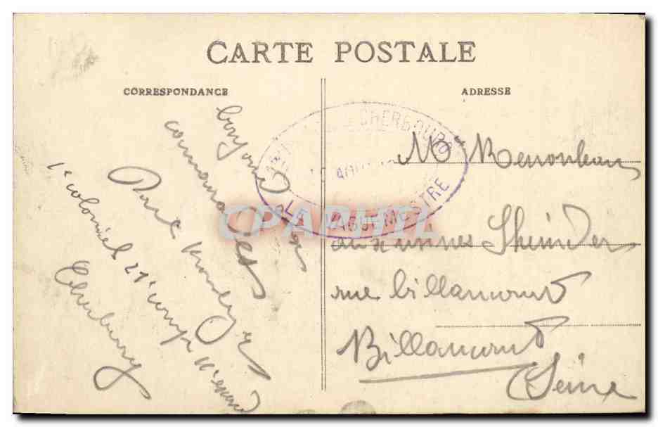 CPA Bateau Guerre Submersible Archimede Sous marin  — Verso