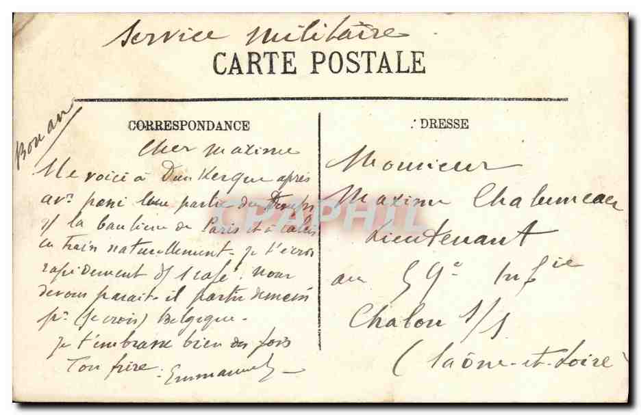 Dunkerque — Sous-Marin Brumaire — LL. — Édition Spéciale Vve Anache — Verso
