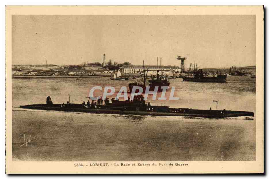 Lorient - La Rade et Entrée du Port de Guerre — série 1334, éditeur Laurent-Nel, Rennes