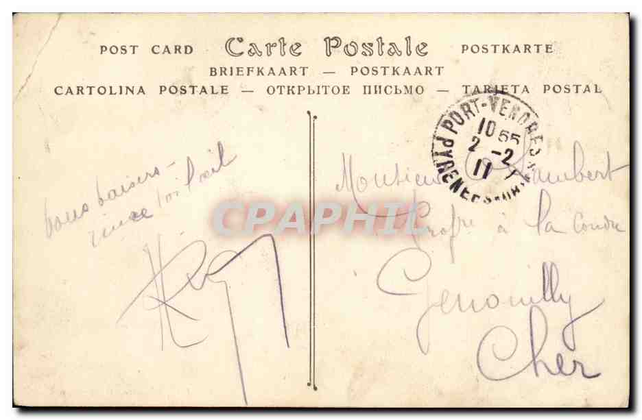 Port-Vendres (P.-O.) — Le sous-marin Cigogne au mouillage — ND Phot. / Éditeurs : 'L'Éditeur, Libraire, Perpignan' — Reverso