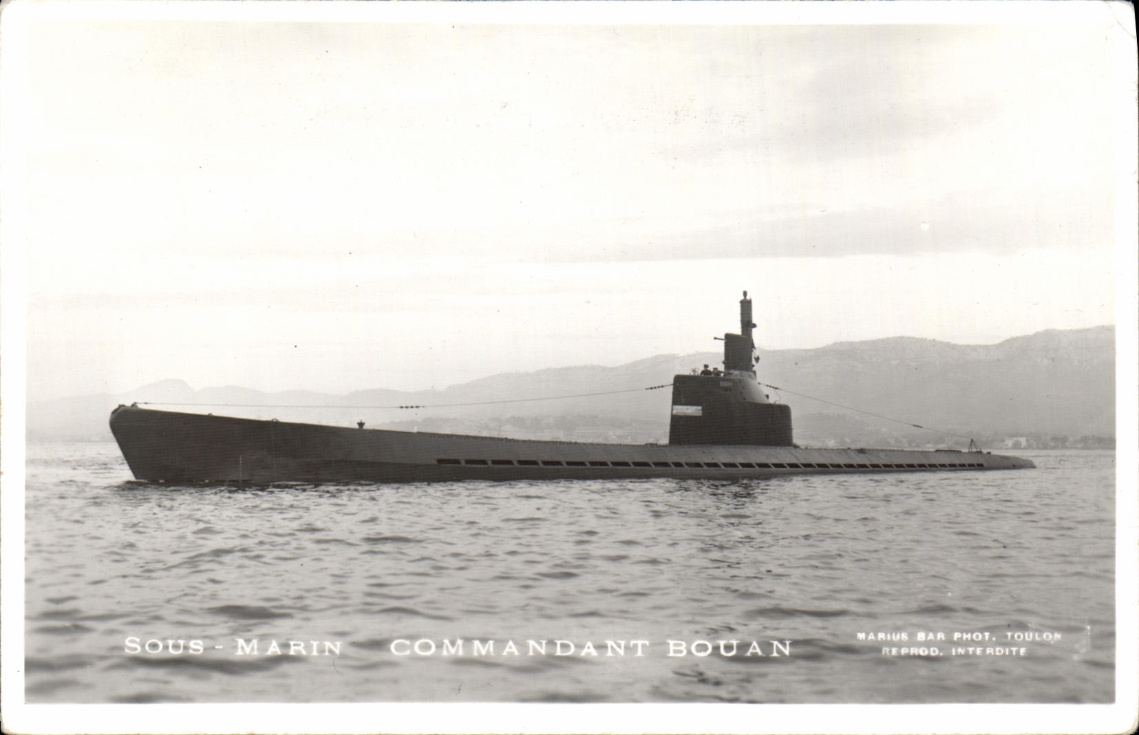 CPA Bateau Guerre Sous marin Bouan 