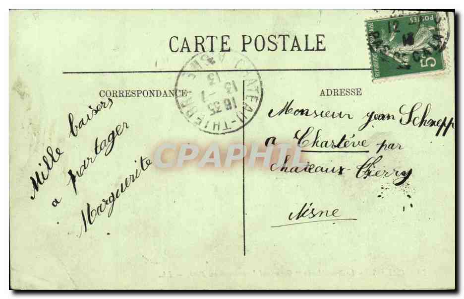Calais — Le Sous-Marin "Germinai" rentrant au Port — LL. n°170 — Verso