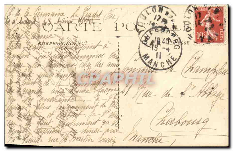CPA Bateau Guerre Girondin sous marin  — Verso