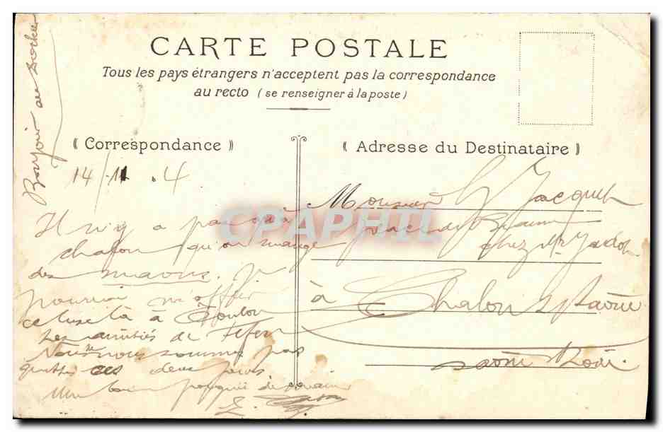 CPA Bateau Guerre Gustave Zede Sous marin  — Verso
