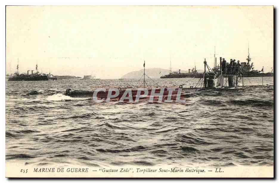 Marine de Guerre — "Gustave Zédé", Torpilleur Sous-Marin électrique — LL.