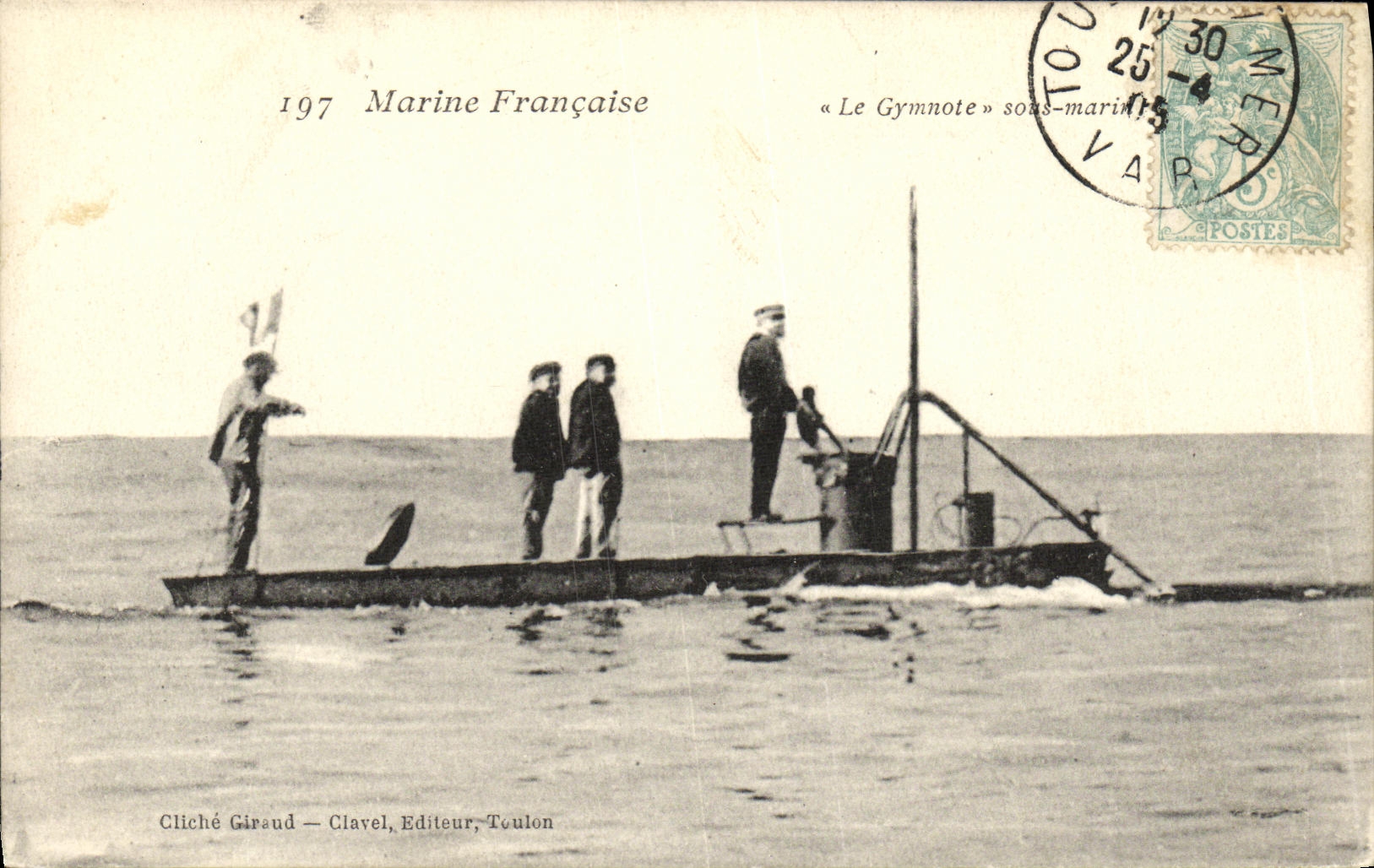 CPA Bateau Guerre Le Gymnote sous marin 