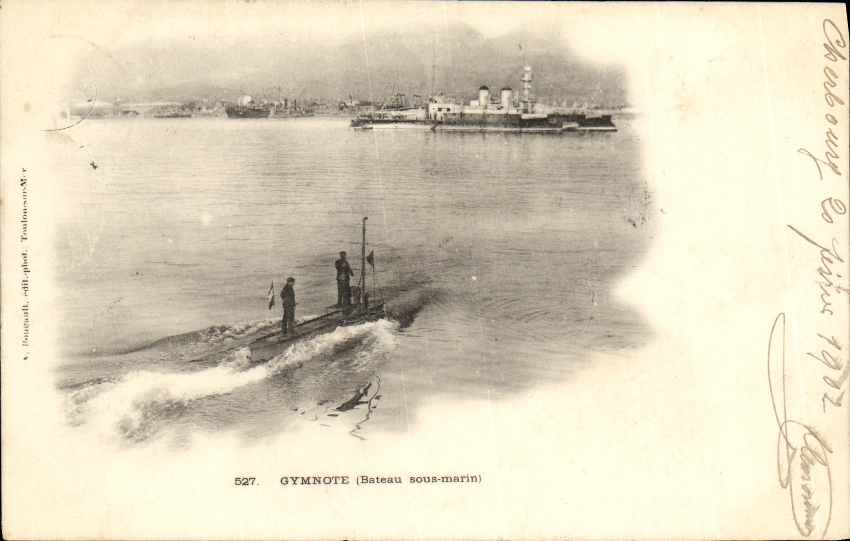 Gymnote — Bateau sous-marin — A. Rougault, Toulon-sur-Mer, n°527