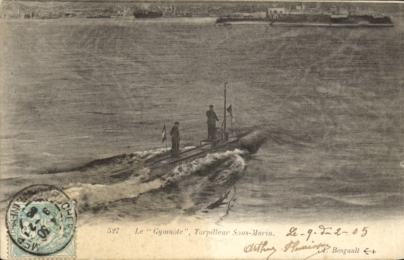 CPA Bateau Guerre Le Gymnote Bateau Sous marin 
