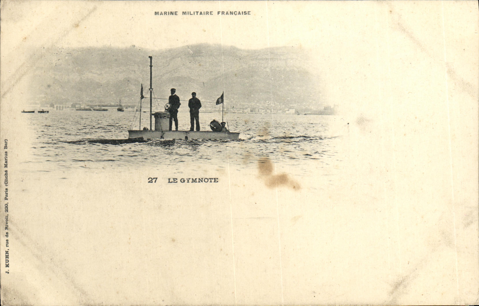 Le Gymnote — sous-marin militaire français — J. KUHN, Paris