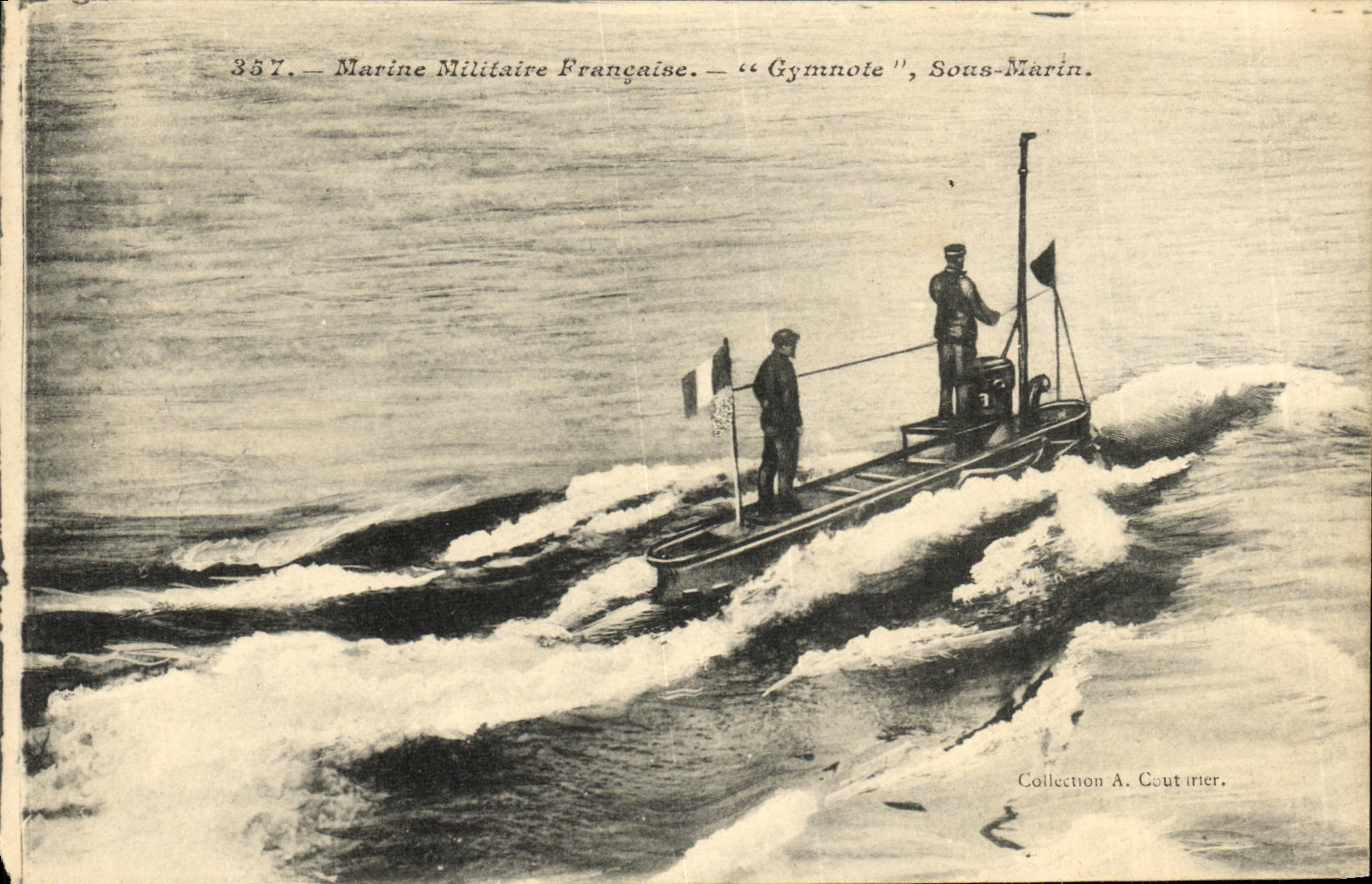 Sous-Marin "Gymnote" — Marine Militaire Française — Collection A. Couttier.