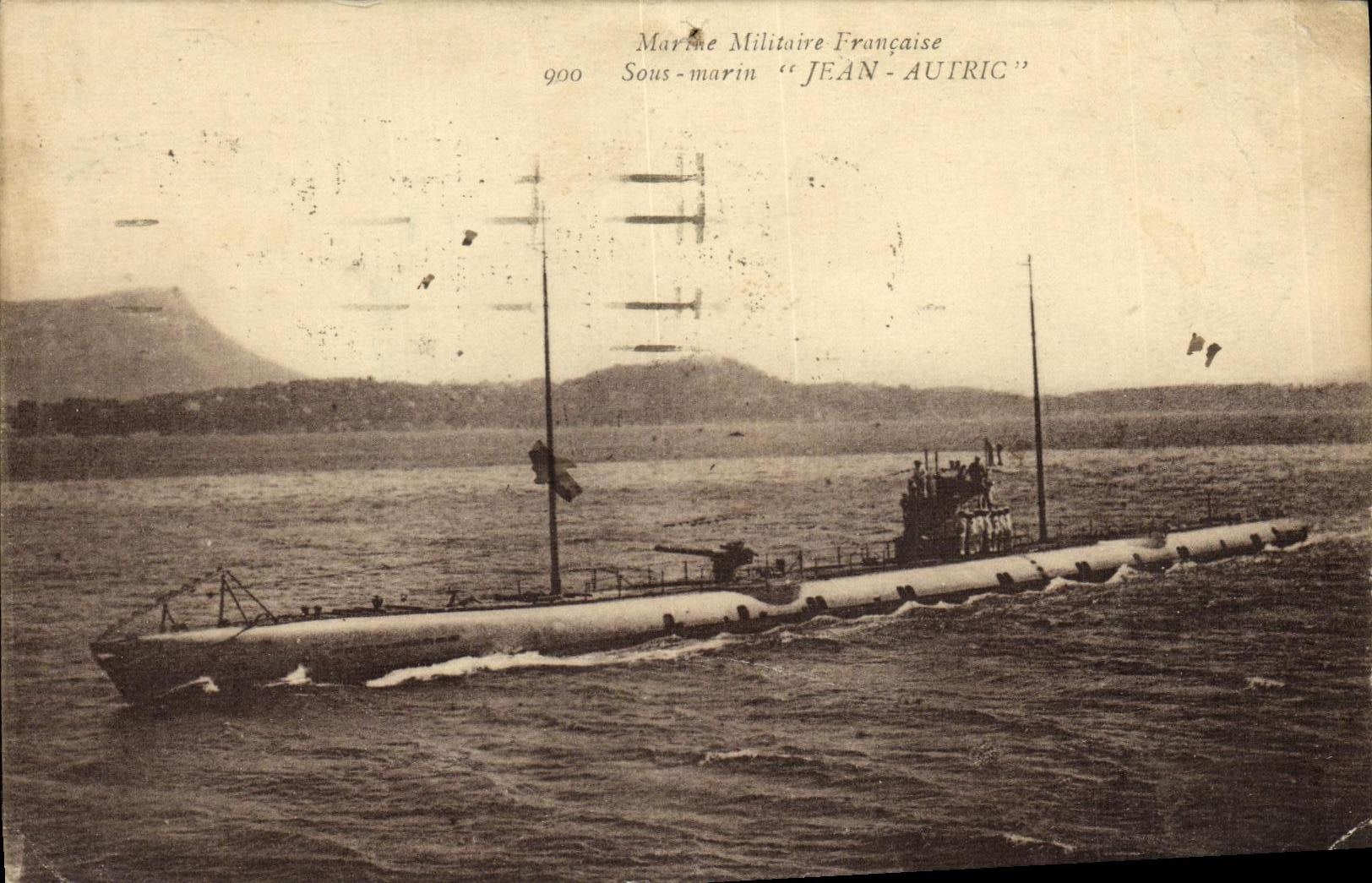 CPA Bateau Guerre Sous marin Jean Autric
