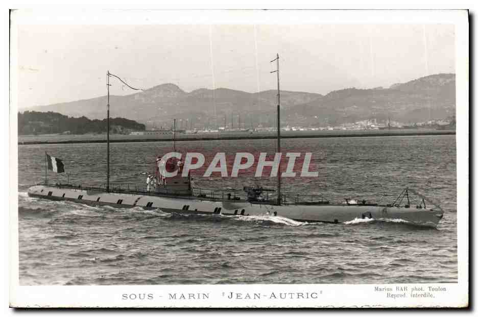 CPA Bateau Guerre Sous marin Jean Autric 