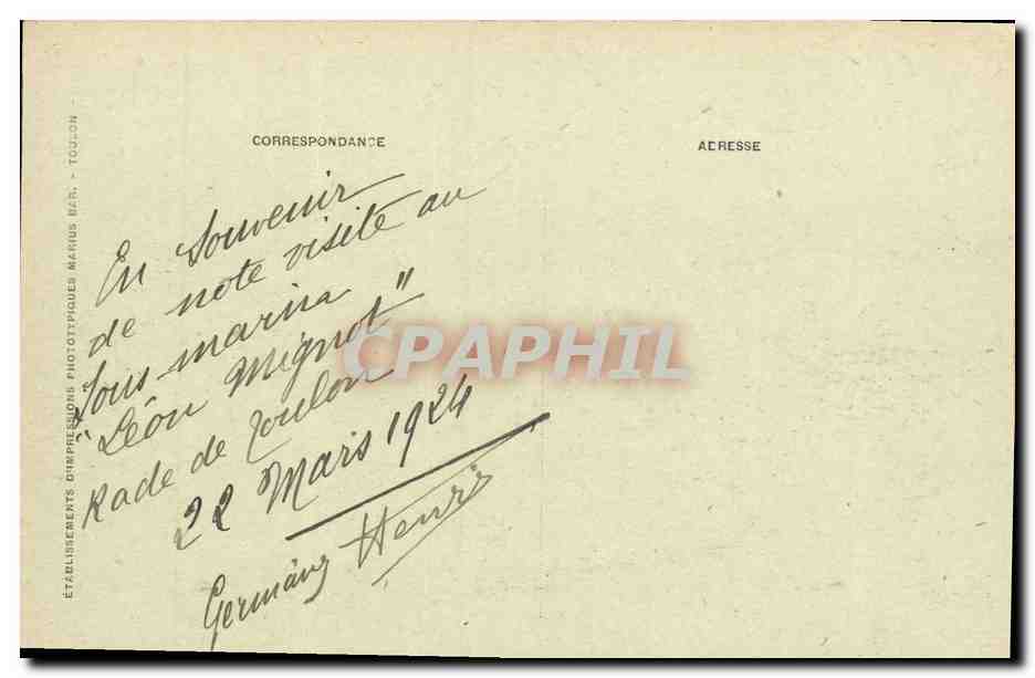 Sous-Marin LÉON-MIGNOT — Marine Militaire Française — n°739 — Verso