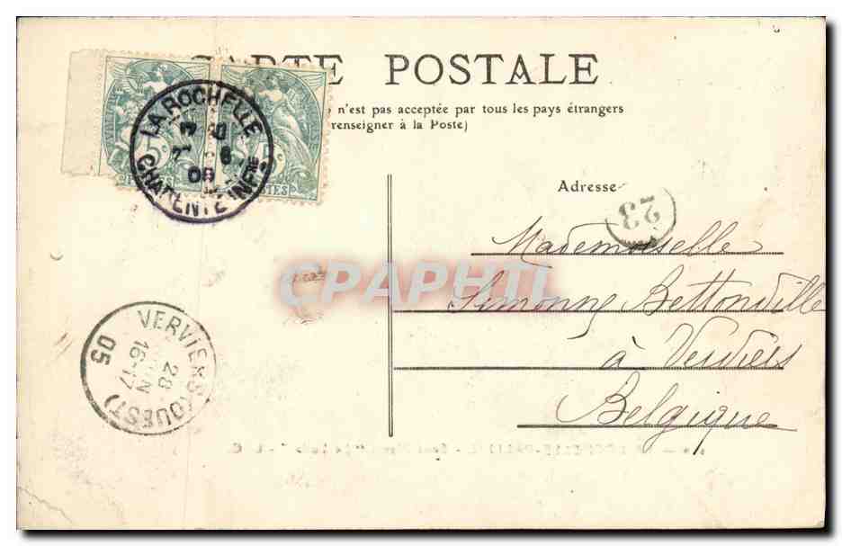 CPA Bateau Guerre La Rochelle Pallice Sous marin Le Lutin  — Verso