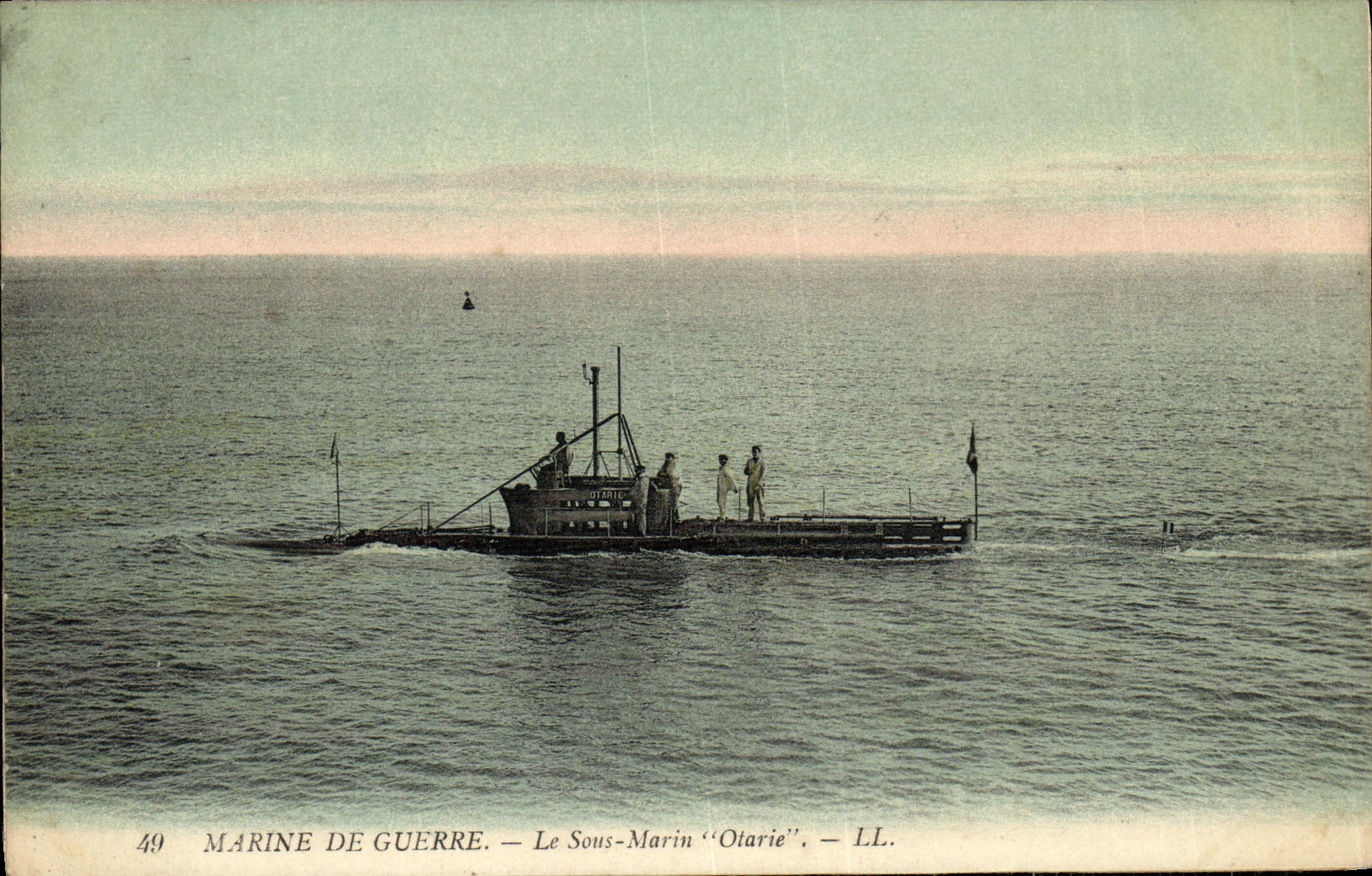 CPA Bateau Guerre Sous marin Otarie