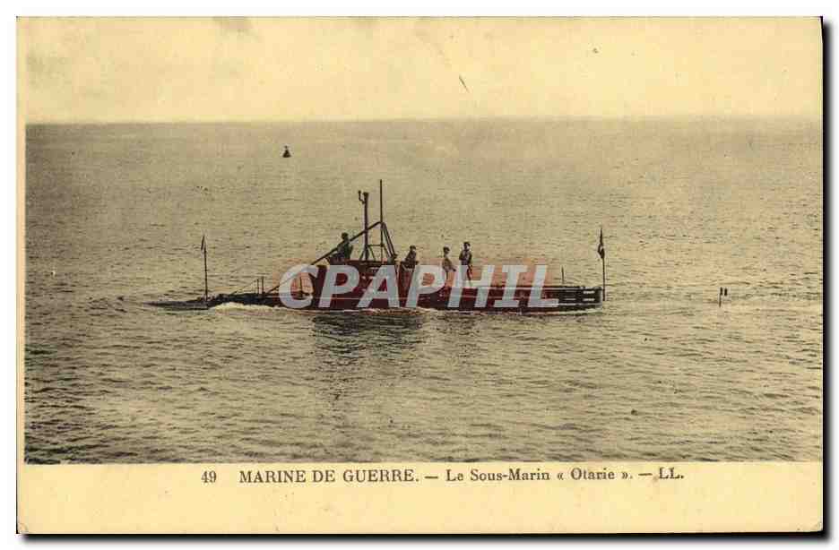 CPSM Bateau Guerre Sous marin Otarie