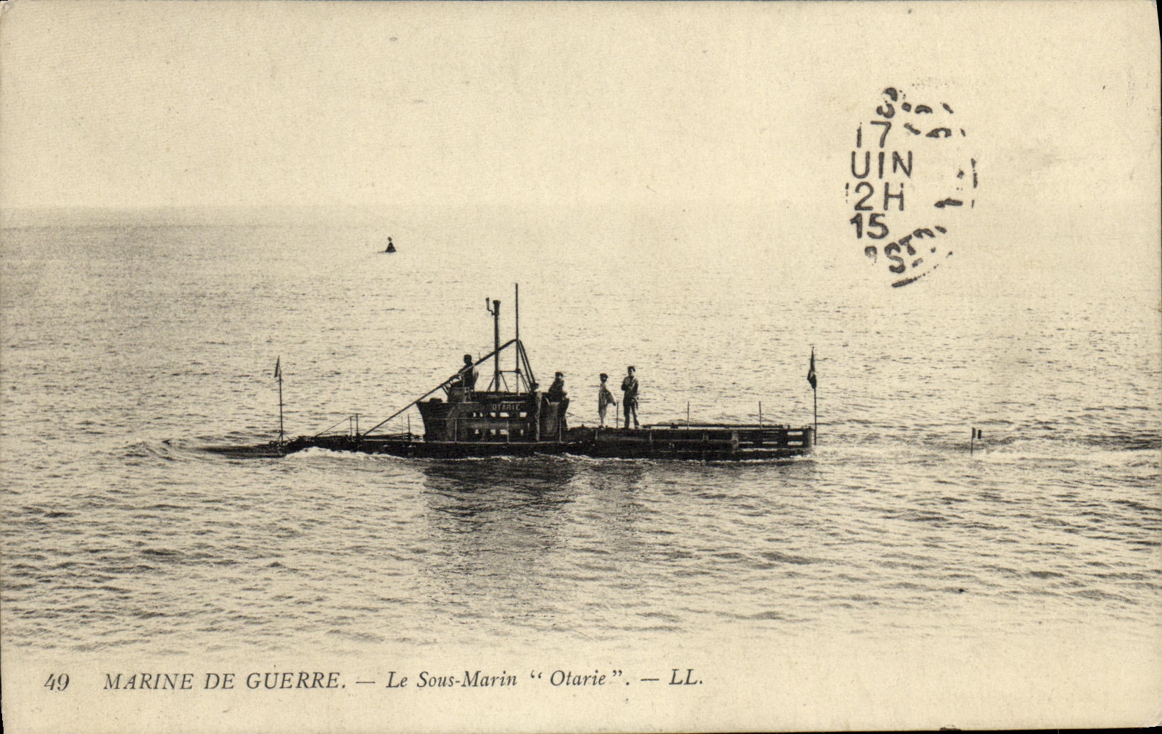 CPSM Bateau Guerre Sous marin Otarie