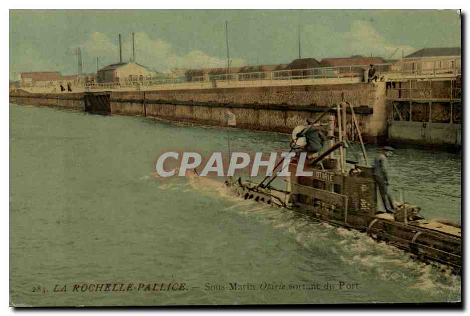 La Rochelle-Pallice — Sous-Marin Othaire sortant du Port — éditeur non visible, n° de série 284