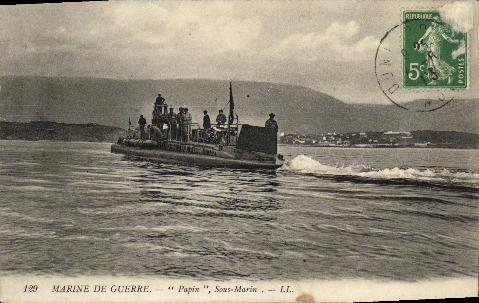 Marine de Guerre — "Papin", Sous-Marin — LL. — Éditeur LL, n° 129