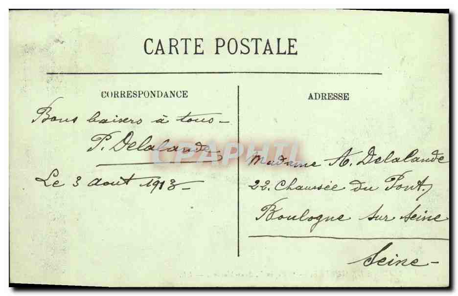 Marine de Guerre — "Papin", Sous-Marin — LL. — Éditeur LL, n° 129 — Verso