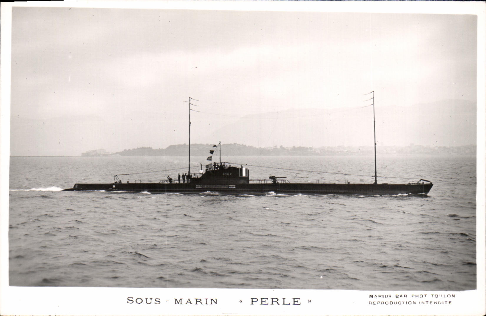 CPA Bateau Guerre Sous marin Perle 