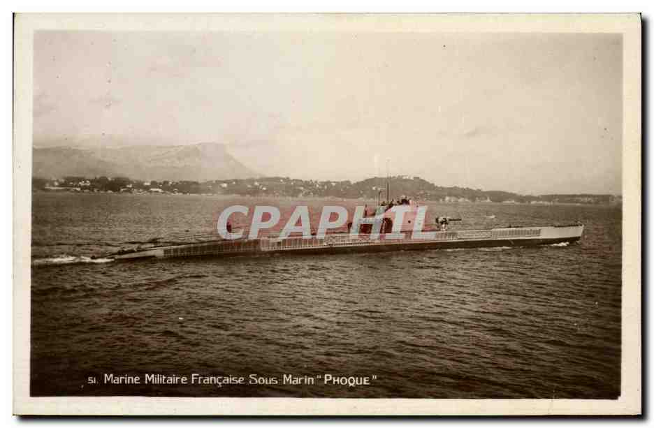 CPA Bateau Guerre Sous marin Phoque