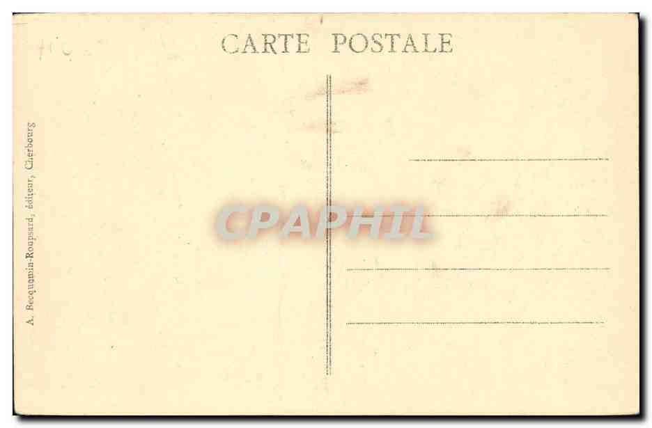 CPA Bateau Guerre Cherbourg Le sous marin Pierre Chailley et la station de sous marins — Verso