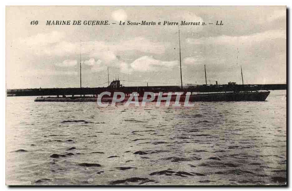 CPA Bateau Guerre Le sous marin Pierre Marrast