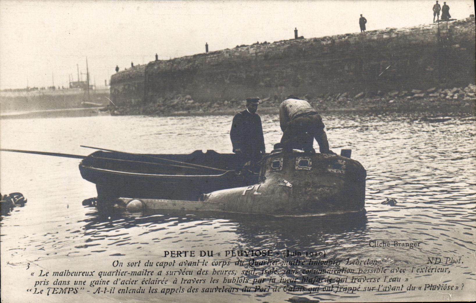 Perte du « Pluviose » — Juin 1910 — Cliché Branger
