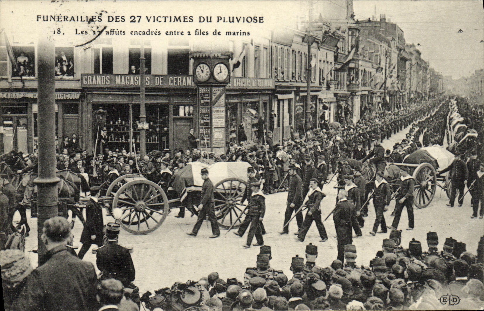 Funerales de las 27 víctimas del Pluviose — Calais — Editor E.D.