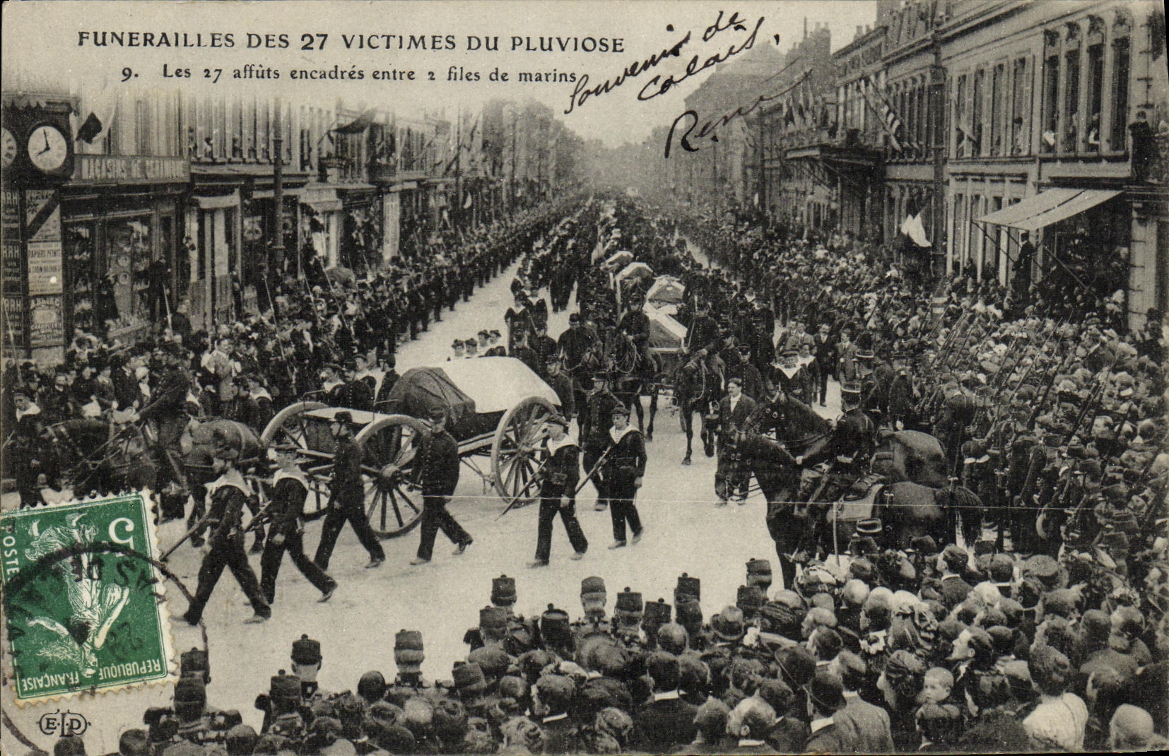 Funérailles des 27 victimes du Pluviose — Souvenirs de Calais — Éditeur non identifié, série 1