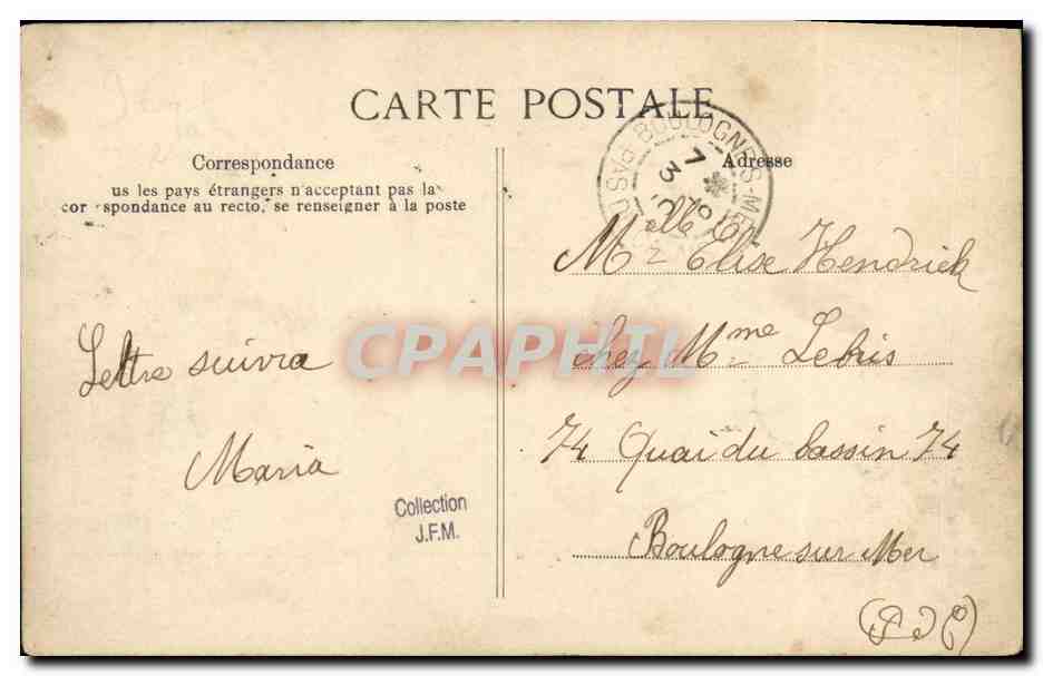 Dernière Sortie du Sous-Marin 'PLUVIOSE' — Calais — Éditeur CÉD — Verso